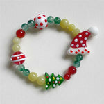 Gingerbread Handmade Beaded Stretch Bracelet