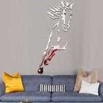 Galloping Horse Wall Decoration, 3D Acrylic Modern Mirror Steed Wall Sticker