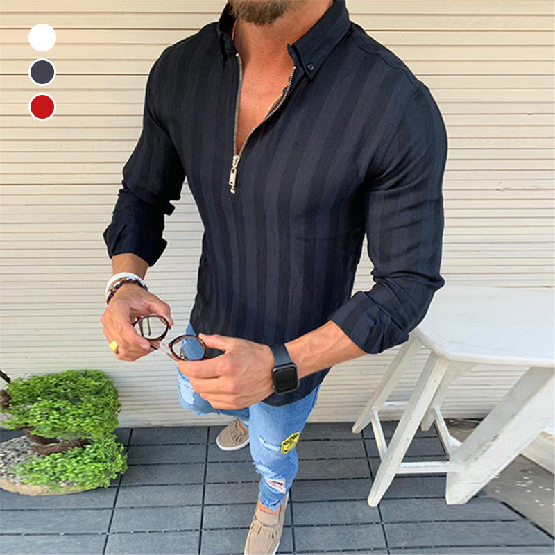 Striped Long-sleeve Print T-shirt