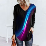 Long-sleeved Top with Gradient Print