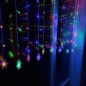 Curtain Snowflake LED String Lights