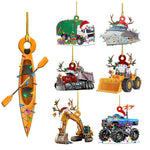 Car-Boat-Christmas iron Ornament