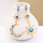 Asymmetric Star And Moon Earrings