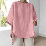 Women's Cotton Linen Solid Color Casual Top