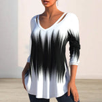 Long Sleeve Top With Ombre Print