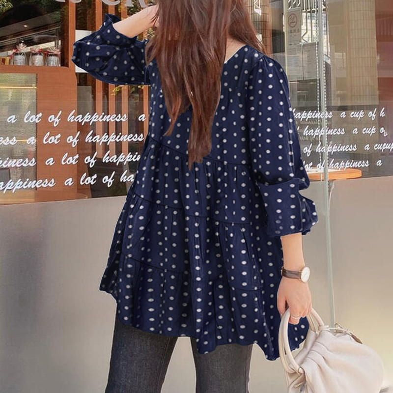 Polka Dot Print Long Sleeve Shirt T-Shirt