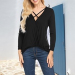 Women's v-neck knitted t-shirt