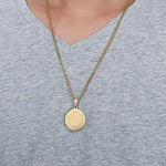 Round Pendant Golden Necklace