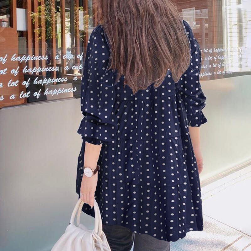 Polka Dot Print Long Sleeve Shirt T-Shirt