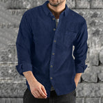 Men's Long Sleeve Casual Vintage Pocket Shirt