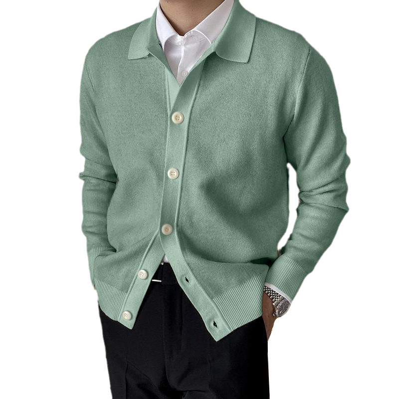 Solid Button Knit Cardigan