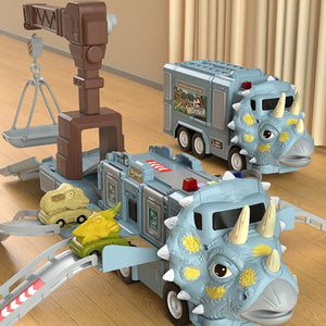 New Dinosaur Transforming Engineering Truck Track Toy Set