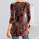 Floral Print Split Neck Top
