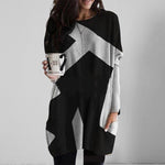 Contrast Geometric Pattern Sweater