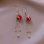 Withinhand Golden Peacock Drop Earrings