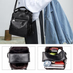 Multifunction leather backpack for women