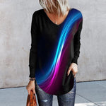 Long-sleeved Top with Gradient Print