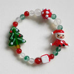 Gingerbread Handmade Beaded Stretch Bracelet