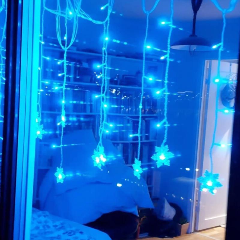 Curtain Snowflake LED String Lights