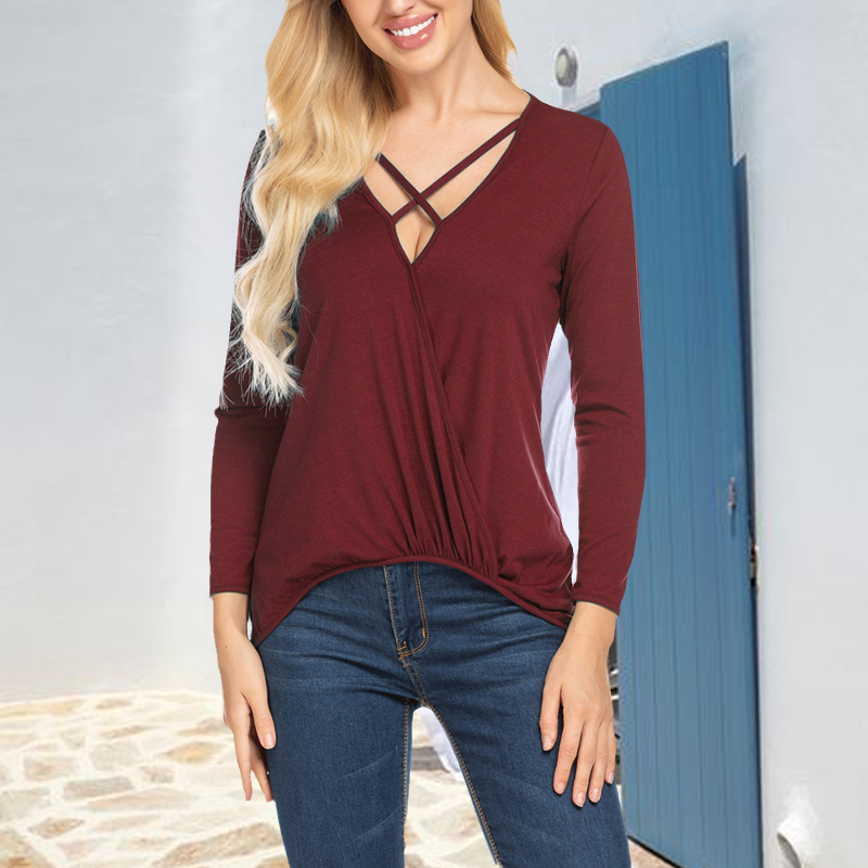 Women's v-neck knitted t-shirt