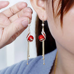 Withinhand Golden Peacock Drop Earrings