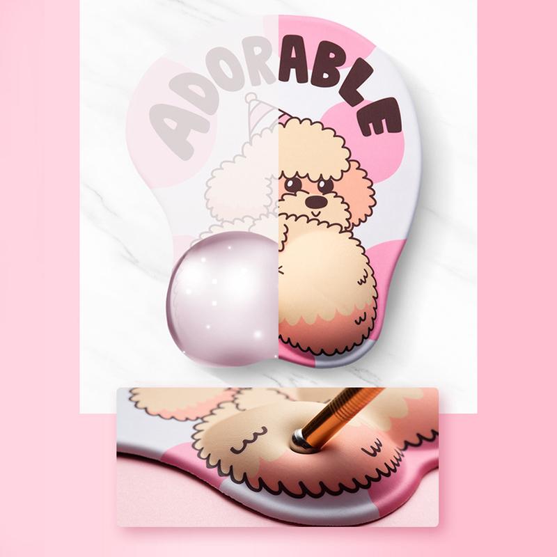 3D Dog Mouse Pad With Wrist Rest