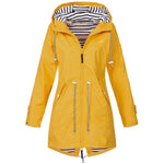 Long waterproof hooded jacket