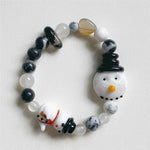 Gingerbread Handmade Beaded Stretch Bracelet