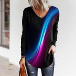 Long-sleeved Top with Gradient Print