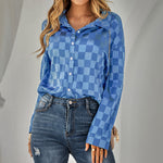 Cardigan Casual Check Jacquard Shirt