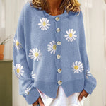 Knit Sweater Button Long Sleeve Loose Cardigan