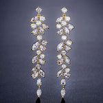 Crystal Petal Tassel Earrings