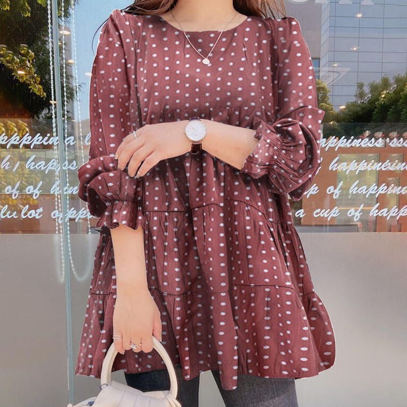 Polka Dot Print Long Sleeve Shirt T-Shirt