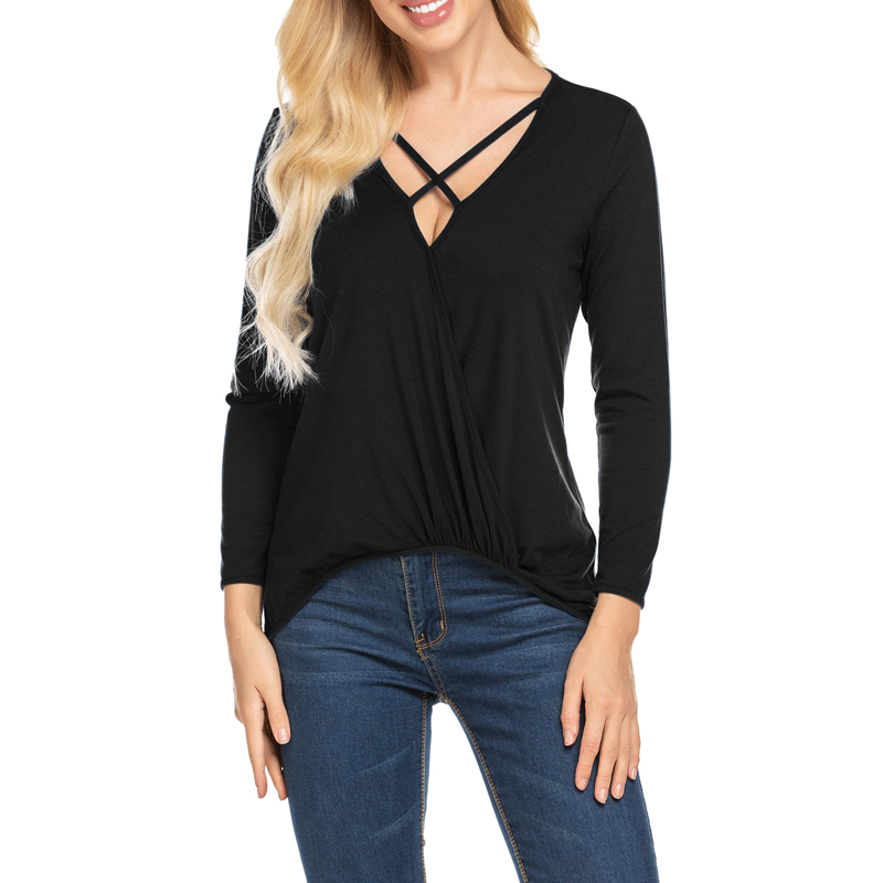 Women's v-neck knitted t-shirt