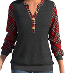 Sweater with Checkerboard Pattern and Buttons