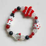 Gingerbread Handmade Beaded Stretch Bracelet
