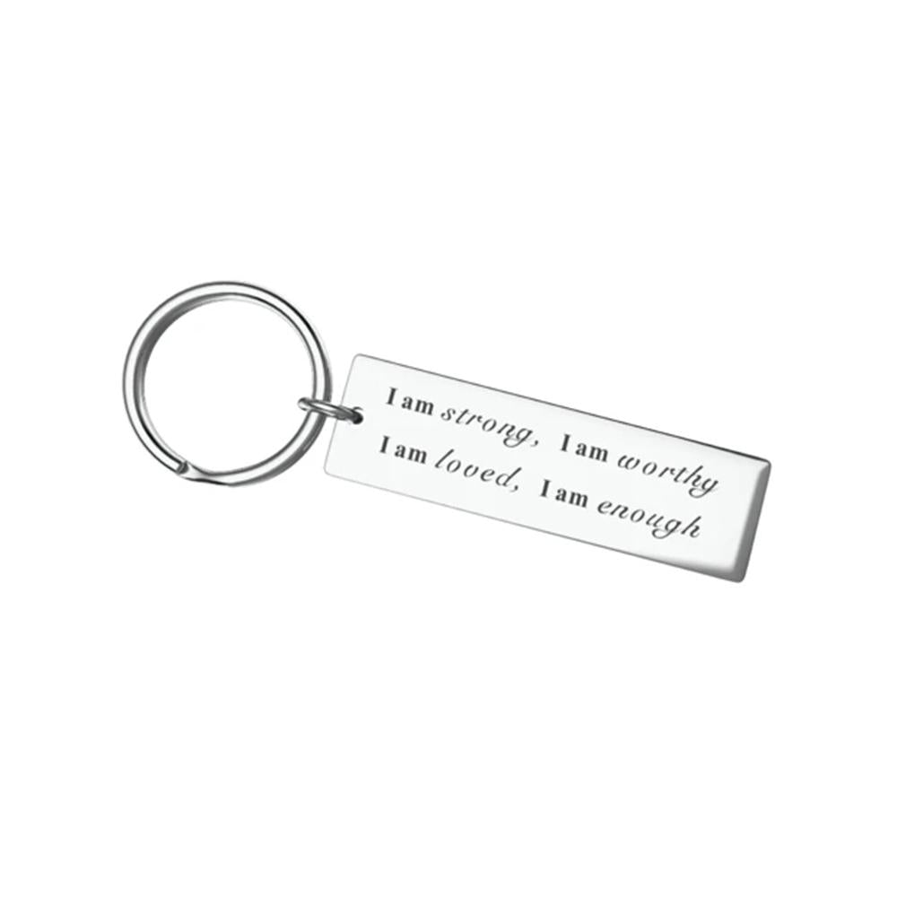 Stainless Steel  "I am strong" Keychain