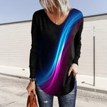 Long-sleeved Top with Gradient Print