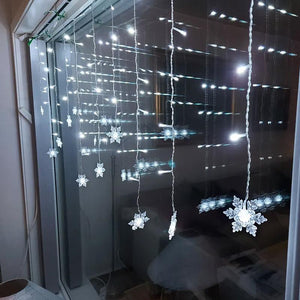 Curtain Snowflake LED String Lights