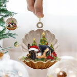 French Bulldog-Sleeping Pearl in Christmas Two Sided Ornament