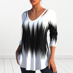 Long Sleeve Top With Ombre Print