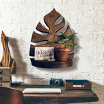 Wooden Monstera Wall Shelf