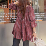 Polka Dot Print Long Sleeve Shirt T-Shirt