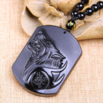 Save A Wolf Obsidian Necklace