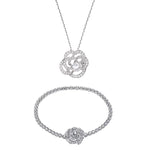 Rose Rhinestone Bracelet and Necklace