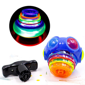 Music Flashing Spinners Toy with Launcher