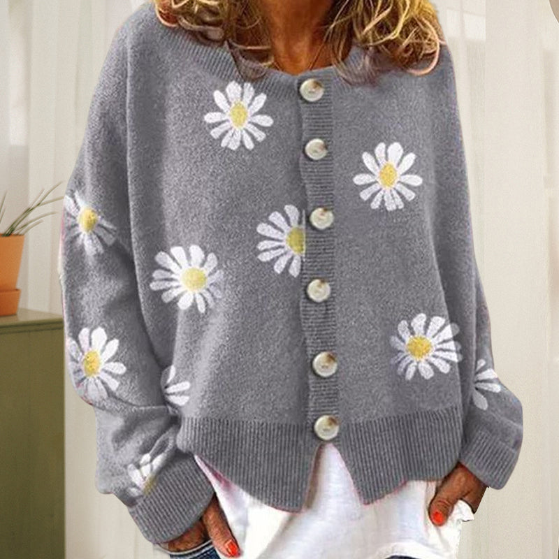 Knit Sweater Button Long Sleeve Loose Cardigan