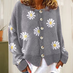 Knit Sweater Button Long Sleeve Loose Cardigan
