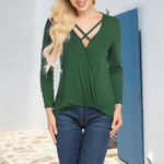 Women's v-neck knitted t-shirt