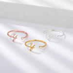 Stainless Steel A-Z 26 Letters Rings